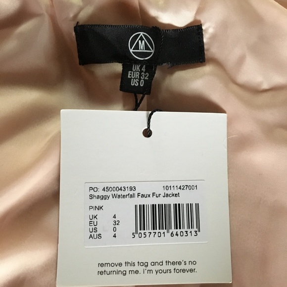 Missguided Pink Shaggy Waterfall Faux Fur Jacket - Picture 5 of 5